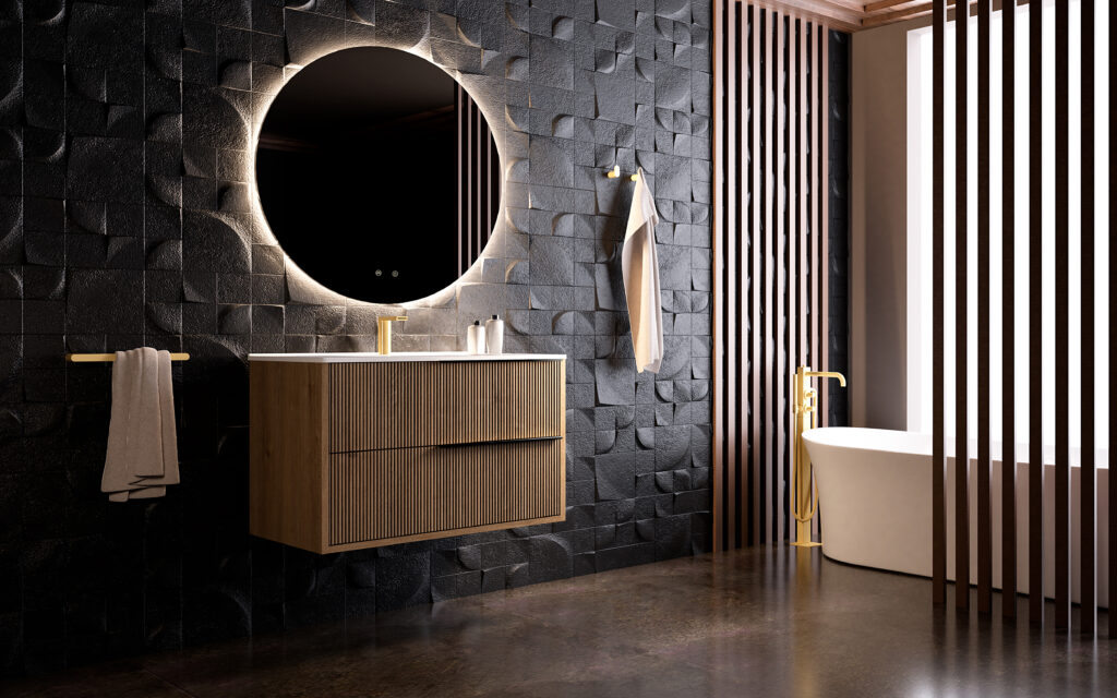 Oak effect bathroom furniture and vanity units from At Home Bathrooms