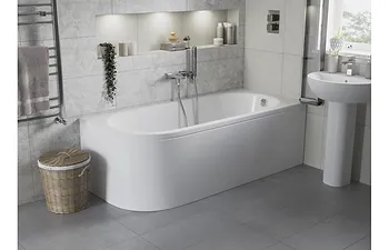 curved end baths, j shaped baths